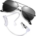 ANYSHOESll 2 Pieces Men in Black Props Includes Earpiece Earplugs Acoustic Tube Headset and Sunglasses Spy Accessories