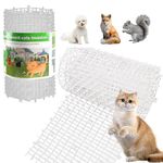 Kokmeya Pet Repellent Mat, White, 6.5 feet with 8 Ground Stakes 8 Zip Tie, Cat Repellent Mat with Gentle Spikes for Garden/Backyard, Dog and Raccoon Deterrent Mat, 78.74 inches x 11 inches.