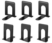 Book Ends, Heavy Duty Bookends for Shelves, Anti-slip Base, Black, Great for Library, Office, Home, School, 3 Pairs by JIKIOU