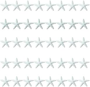 LJY 40 Pieces 1.2 Inches White Resin Pencil Finger Starfish for Wedding Home Decor and Craft Project