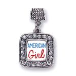 Inspired Silver - American Girl Memory Charm for Women - Silver Square Charm for Bracelet with Cubic Zirconia Jewelry