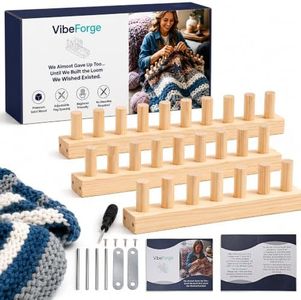 VibeForge Chunky Blanket Loom, 46" Adjustable Knitting Kit for Chunky Yarn