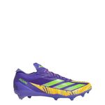 Adizero Electric American Football Cleats, Purple/Team Solar Green/Team Solar O, 8 UK