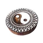 5 Inch Abstract Large Wood Block Ying-Yang Round Shape Big Printing Stamp