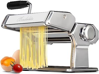 Pasta Maker Machine 150 Manual Pasta Machine with Roller & Cutter Adjustable 9 Thickness & 2 Width Hand Crank Noodles Maker for Spaghetti, Fettuccini, Lasagna
