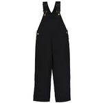 Boys Black Denim Bib Overalls, Kid's Jean Overalls, 10