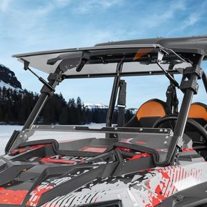 KEMIMOTO 19-23 XP 1000 Flip Up Windshield Upgraded Fit and Seal, Compatible with 2019-2023 Polaris RZR XP 1000 /RZR XP Turbo 2 and 4 Seater, Heavy Duty 2-IN-1 Folding Window Hard Coated PC