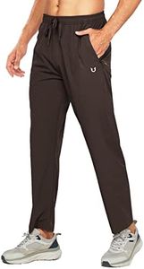 NORTHYARD Men's Athletic Running Joggers Workout Track Tapered Pants Lightweight Quick Dry Sweatpants with 3 Zipper Pockets Brown 3XL