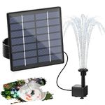 ASITIN Solar Water Fountain for Bird Bath, 2024 Upgraded DIY Solar Fountain with 6 Nozzles and 9.18ft Power Cord, Solar Water Pump for Garden Water Features