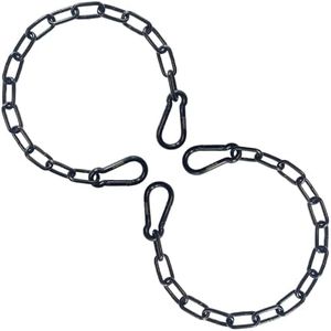 PNKPET 20 inches Heavy Duty Chain Link Fence Gate Chains 900lbs Capacity - Stainless Steel Chain Locks for Outside, Metal Chain for Horses Goats Dogs Stall Barns and Fence Gates, Black, 2 Pack