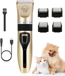 Pet Shaver Dog Clippers Grooming Kit,4 Guiding Combs,Professional Dog Trimmer,Pet Shaver for cats, Low Noise Rechargeable Cordless Pet Shaver for Cats Dogs Horses & Other Hairy Animals