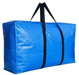 DoYiKe Extra Large Storage Duffle Bag with Zippers and Handles, Big Foldable Duffle Bag for Travel, PE Blue, XX-Large - 42" X 13.5" X 23"