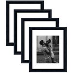 Art Street Picture Frames Set of 4 Wall Mounted Premium 3D Photo Frame Vertical & Horizontal Wall Hanging Individual Collage for Home Décor (Black, Size 11x14 inch)