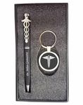 MOXTER Personalized Name Metal Doctor Ball Pen & Key Chin Gift Set (Pack Of 1), Ink Blue