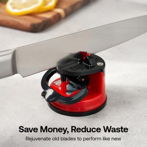 AnySharp Knife Sharpener – Red, Universal Blade Sharpening