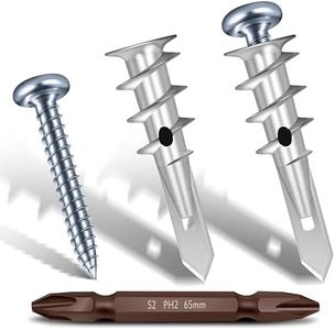 Mywish #8 Self Drilling Drywall Anchors and Screws Kit, Metal Drywall Anchors with Screws, 25PCS Wall Anchors and 25PCS Screws for Drywall, 75LB Wall Hanging Kit