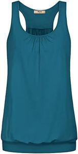 Miusey Tunic Workout Tops for Women Racerback Tank Tops Athletic Loose Fitting Tank Tops Yoga Shirts Gym Clothes Dark Cyan Small