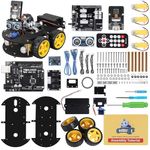 ELEGOO Smart Robot Toy Car Kits Compatible with Arduino IDE with UNO R3 Board, Line Tracking Module, Ultrasonic Sensor, IR Module, Intelligent & Educational Car Robotic Toys for Kids