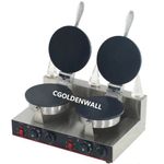 CGOLDENWALL 2pcs Commercial Electric Round ice cream cone machine cone maker waffle machine Baker Iron Toaster Making Machine CE approved (Round Shape)