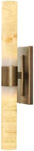Natural Alabaster Wall Sconce, Brass Wall Sconce, Modern Bronze Marble Sconce, Rust Resistant Vintage Indoor Vanity Wall Light, Lighting for Bathroom Living Room Dining Room Kitchen Bedroom Hallway