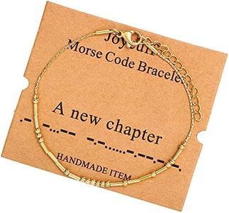 JoycuFF A New Chapter Graduation Class of 2021 Morse Code Bracelets for Women Men Women Daughter Son Classmates Stainless Steel Jewelry Gifts Gold Bracelet