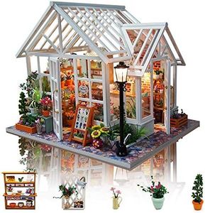 GuDoQi DIY Miniature Dollhouse Kit, Tiny House kit with Music, Miniature House Kit 1:24 Scale, Great Handmade Crafts Gift for Birthday Christmas, Beautiful Flower Shop
