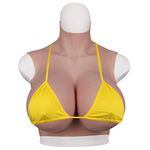 Yuewen Realistic Silicone Breastplate B-Z Gup With Bloodshot Reasonable Body Design Silicone Breast Fit All Body Type Wear Comfortable (Beige, H)