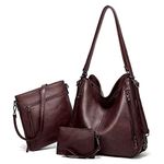 HUGGI PU leather hand bag for women | shoulder bags for women with strap & zipper | ladies purse for birthday, anniversary, thanks giving | purse and handbag combo (Burgundy)