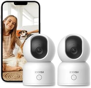 ZOSI 2x Telecamera Wi-Fi Interno, 3MP Videocamera Sorveglianza IP per Cani Gatti con Visione Notturna, Audio Bidirezionale, Rilevamento di Movimento