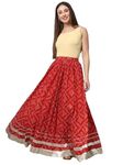 NYPA Women Ethnic Wear Gota Lacs Work Gota Lacs Work Printed Flared Full Length Long Skirt