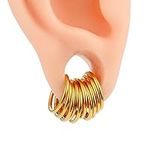 Earblity 10 PCS 16g*0g Gold Ear Gau
