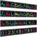 Alphabet Bulletin Board Strips Set Alphabet Wall Strip Number Bulletin Board Strips ABC and Numbers 0 to 10 Border for Pre School, Kindergarten Classroom Playroom Bedroom, 12 x 6.2 Inches