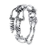 U7 Skeleton Bracelet Stainless Steel Bangle Mens Gothic Skull Bracelets For Men
