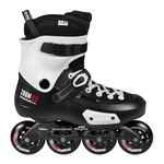 Powerslide Zoom Pro Black 80 Inline Skates Unisex for Men and Women in Black/White, 80 mm/86A Wheels, ABEC 7 Pro Bearings, Item No. : 880237 43-44