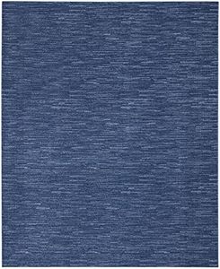 Nourison Essentials Indoor/Outdoor Navy Blue 8' x 10' Area Rug, Easy Cleaning, Non Shedding, Bed Room, Living Room, Dining Room, Backyard, Deck, Patio (8x10)