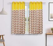 Amazon Brand - Solimo Polyester Striped Print Window Curtain (Yellow, 5 FEET -150 CM)- Pack of 2 Panel Print 135 GSM