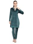 Duchess Women's Supersoft Velvet Printed Nightsuit for Winter wear