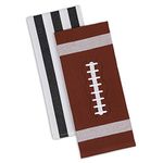 DII 100% Cotton, Machine Washable, Everyday Kitchen Basic Printed Game Day Dishtowel, 18x28, Set of 2- Football & Stripes