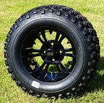 12" Vampire Gloss Black Aluminum Wheels and 23X10.5-12 All Terrain Tires Combo - Set of 4