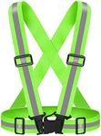 Fepdiu High Visibility Reflective Vest Safety Vest Running Reflective Gear Adjustable Reflective Vest for Walking,Jogging,Hiking,Night Cycling (Green)