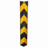 LADWA 800mm, 6 Pieces Parking Safety Pillar Guard, Rubber Corner L Shaped Guard with Yellow Reflective Tapes for High Visibility