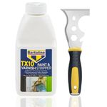 Paint Stripper + Wallpaper Scraper, Paint Scraper, Scraper Tool | Wood, Metal, Plaster, Concrete & Glass - 1 x 500ml Paint Remover Solution Bartoline TX10