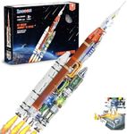 INSOON Space Rocket Building Set with Lights Stand, 1055 PCS Detachable Space Exploration Building Block Toy, Launch Rocket Model for Home, Gift for Adults Kids Boys Girls Ages 8 9 10 11 12 +