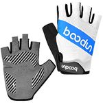 Cycling Gloves for Men/Women Half Finger Fluorescence Breathable Non-slip Gloves with Palm Air Cushion - Blue - L