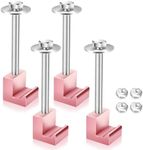 Upgraded Truck Tool Box Mounting Kit Comes with Fastening Nuts - Aluminum Pickup Truck Bed Toolbox Mounting Kit - Universal Truck Tool Box Tie Downs Accessories - J-Hooks Crossover Fixed Kit - Pink