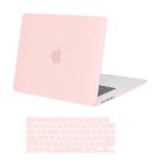 MOSISO Compatible with MacBook Air 15 inch Case 2023 2024 Release M3 A3114 M2 A2941 with Liquid Retina Display & Touch ID, Protective Plastic Hard Shell Case & Keyboard Cover Skin, Chalk Pink