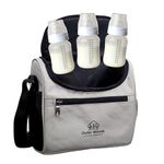 Outer Woods Insulated Breast Milk Cooler Bag with 4 Units of Ice Gel Packs | Keep Milk and Food Cool for 6 to 8 Hours | Thermal Insulated Baby Travel Bag (Silver)