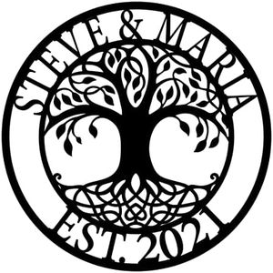 Personalized Tree of Life Family Metal Signs - Custom Tree of Life Metal Sign - Personalized Tree of Life Family Sign Wall Decor - Metal Name Sign - Custom Signs Outdoor Metal Tree of Life Wall Art