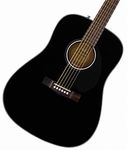 Fender CD-60S Dreadnought Acoustic Guitar, Walnut Fingerboard, Black