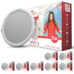 Murphy 12-Watt Trimless Round LED Panel Ceiling Light (Cool White, Pack of 8)